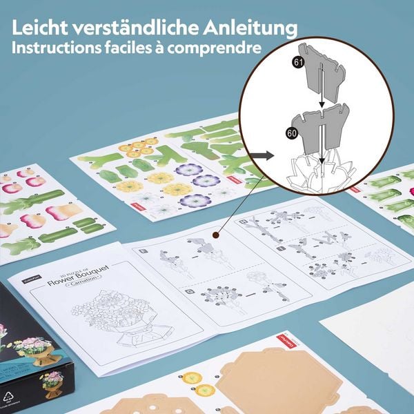Produktbild: CUBICFUN - 3D Puzzle Blumentopf Nelke 134 Teile