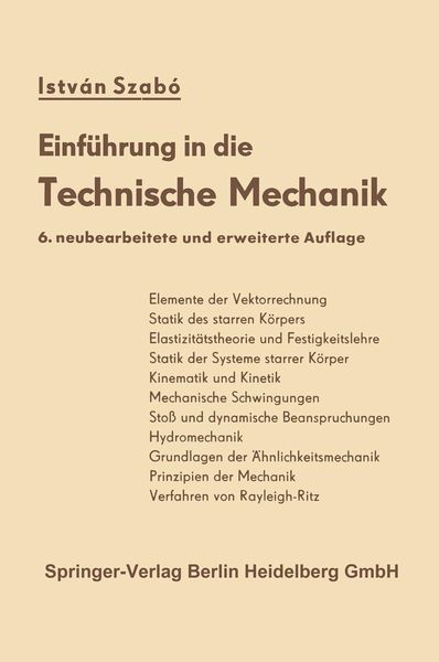 Produktbild: Einf&uuml;hrung in die Technische Mechanik