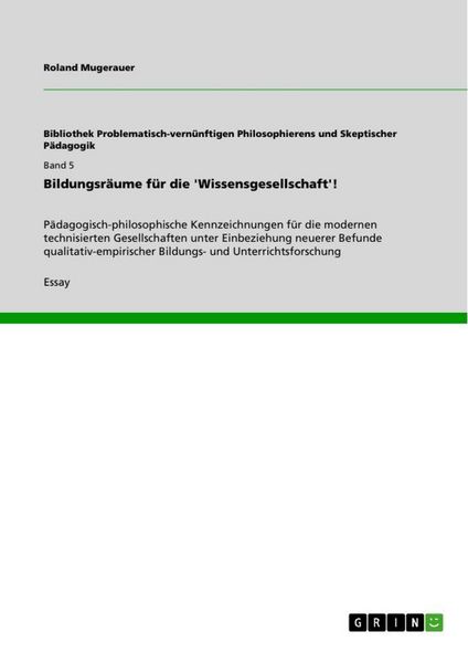 Produktbild: Bildungsr&auml;ume f&uuml;r die 'Wissensgesellschaft'!