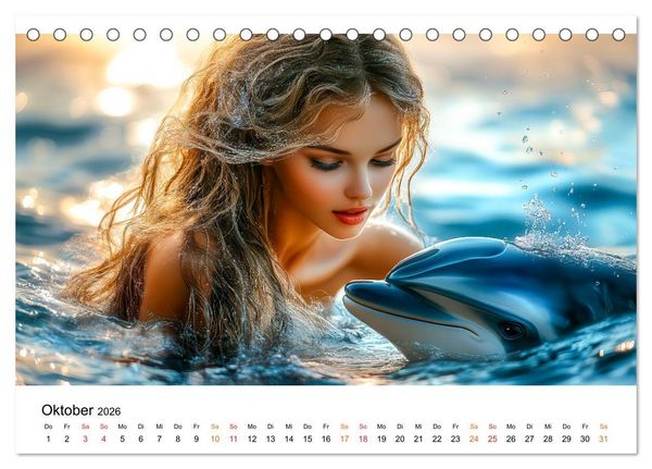 Produktbild: Geheimnisvolle Meerjungfrau (Tischkalender 2026 DIN A5 quer), CALVENDO Monatskalender