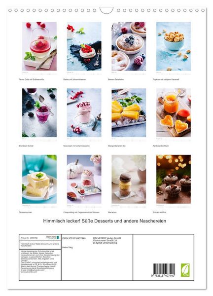 Produktbild: Himmlisch lecker! S&uuml;&szlig;e Desserts und andere Naschereien (Wandkalender 2026 DIN A3 hoch), CALVENDO Monatskalender