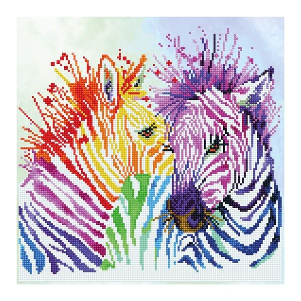 Diamond Dotz Regenbogen Zebras 40x40