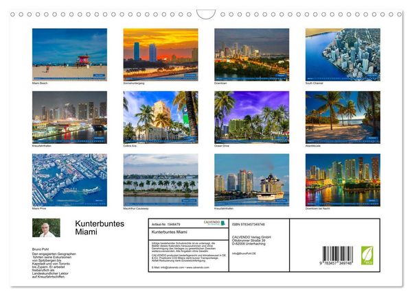 Produktbild: Kunterbuntes Miami (Wandkalender 2026 DIN A3 quer), CALVENDO Monatskalender