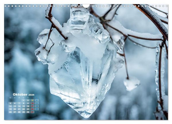 Produktbild: Schneekristalle und Eiszapfen Eisige Zeiten f&uuml;r alle Winterfans (Wandkalender 2026 DIN A3 quer), CALVENDO Monatskalender