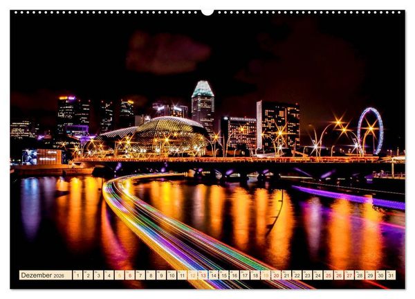 Produktbild: Metropolen der Welt - Skylines in der Nacht (Wandkalender 2026 DIN A2 quer), CALVENDO Monatskalender