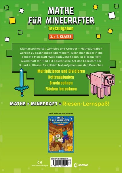 Produktbild: Mathe f&uuml;r Minecrafter - Textaufgaben