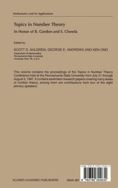 Produktbild: Topics in Number Theory