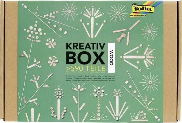 Produktbild: Folia Kreativ Box HOLZ MIX 600+ Teile