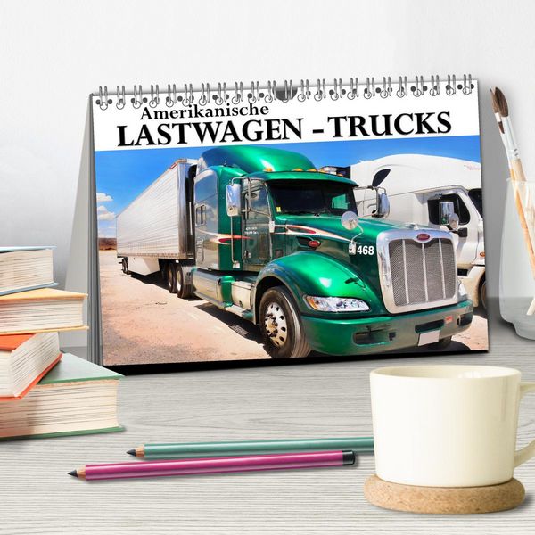 Produktbild: Amerikanische Lastwagen - Trucks (Tischkalender 2026 DIN A5 quer), CALVENDO Monatskalender