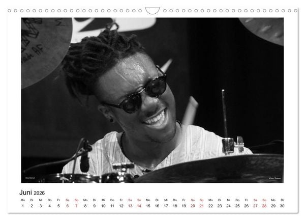 Produktbild: Internationale Meister des Jazz in Schwarzwei&szlig; (Wandkalender 2026 DIN A3 quer), CALVENDO Monatskalender