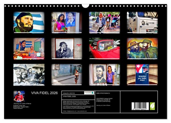 Produktbild: VIVA FIDEL 2026 (Wandkalender 2026 DIN A3 quer), CALVENDO Monatskalender