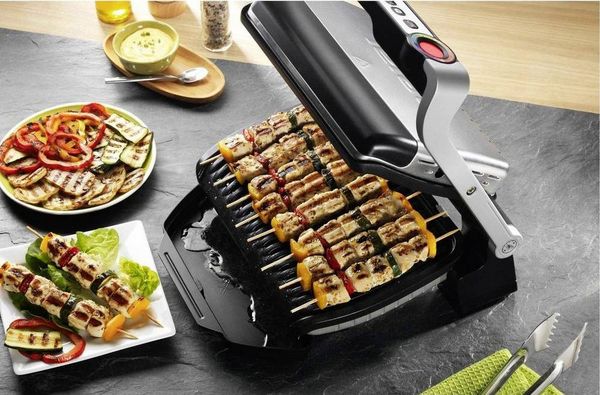 Produktbild: Tefal Optigrill XL Elektro Kontaktgrill Automatische Temperaturanpassung Edelstahl (geb&uuml;rstet), Schwarz