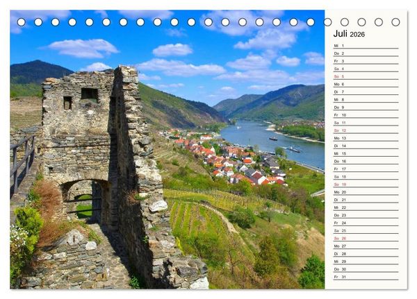 Produktbild: Die Wachau - An der Donau zwischen Melk und Krems (Tischkalender 2026 DIN A5 quer), CALVENDO Monatskalender