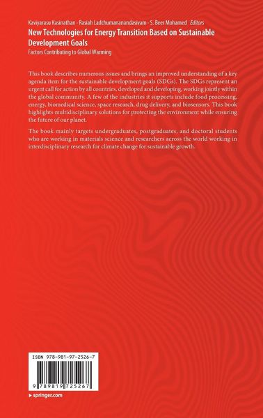 Produktbild: New Technologies for Energy Transition Based on Sustainable Development Goals