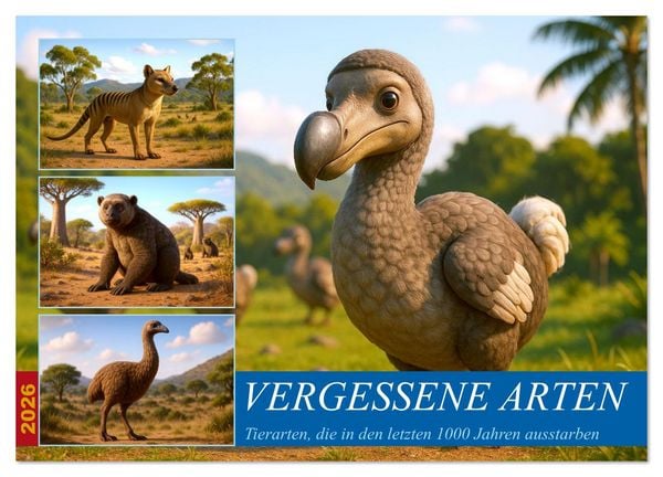 Produktbild: Vergessene Arten (Wandkalender 2026 DIN A4 quer), CALVENDO Monatskalender