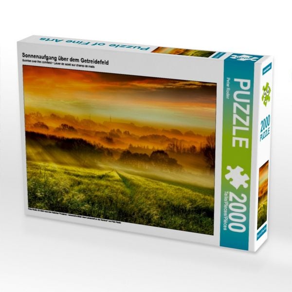 Produktbild: CALVENDO Puzzle Sonnenaufgang &uuml;ber dem Getreidefeld | 2000 Teile Lege-Gr&ouml;&szlig;e 90x67cm Foto-Puzzle f&uuml;r gl&uuml;ckliche Stunden