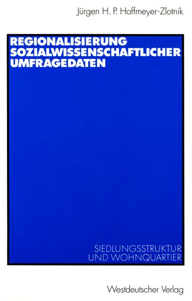 Produktbild: Regionalisierung sozialwissenschaftlicher Umfragedaten