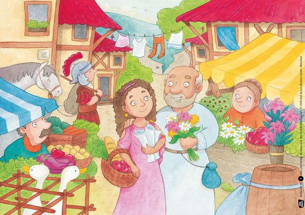 Produktbild: Die heilige Barbara und der Kirschbl&uuml;tenzweig. Kamishibai Bildkartenset.