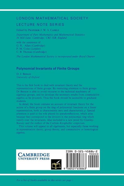 Produktbild: Polynomial Invariant of Finite Groups