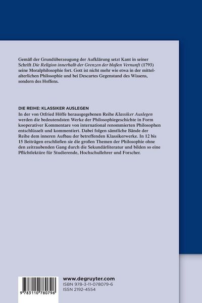 Produktbild: Immanuel Kant: Die Religion innerhalb der Grenzen der blo&szlig;en Vernunft