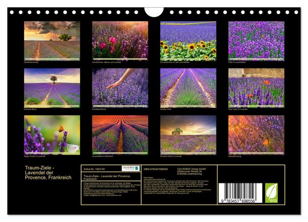Produktbild: Traum-Ziele - Lavendel der Provence, Frankreich (Wandkalender 2026 DIN A4 quer), CALVENDO Monatskalender