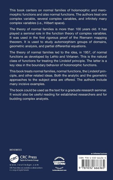 Produktbild: Normal Families and Normal Functions