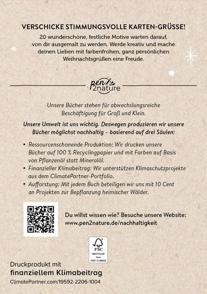 Produktbild: Frohe Weihnachten I 20 Ausmal-Postkarten