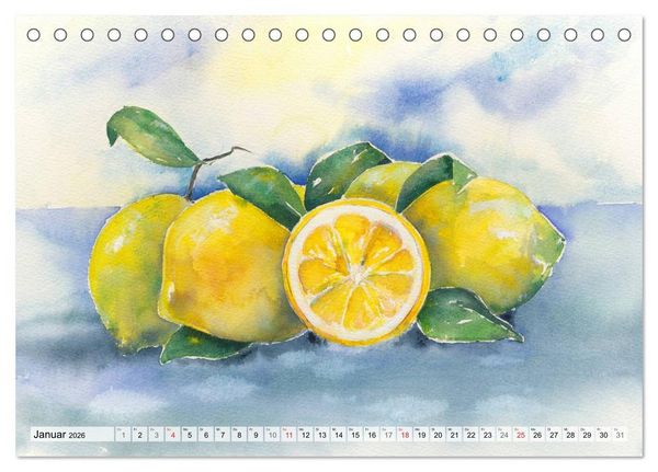Produktbild: Obst Aquarelle (Tischkalender 2026 DIN A5 quer), CALVENDO Monatskalender