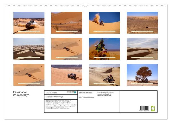 Produktbild: Faszination W&uuml;stenrallye (Wandkalender 2026 DIN A2 quer), CALVENDO Monatskalender