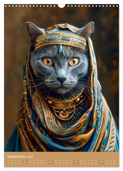 Produktbild: &Auml;gyptens Katzen - G&ouml;ttliche Eleganz im Stile der Pharaonen (Wandkalender 2026 DIN A3 hoch), CALVENDO Monatskalender