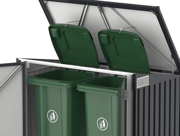 Produktbild: Metall M&uuml;lltonnenbox Schloss 2x 240 l abschlie&szlig;bar