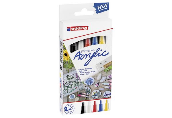 Produktbild: edding 5300 Acrylmarker fein 5er-Set basic