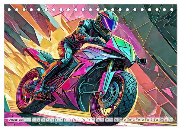 Produktbild: Motoren-Panorama (Tischkalender 2026 DIN A5 quer), CALVENDO Monatskalender