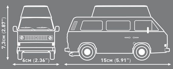 Produktbild: COBI 24638 - VW Volkswagen T3 Camper Van, Bausatz 1:35, 232 Klemmbausteine