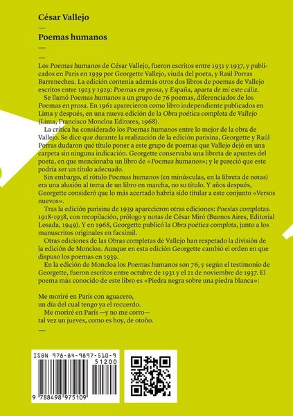 Produktbild: Poemas humanos