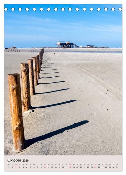 Produktbild: NORDSEEFLAIR - St. Peter Ording und Westerhever (Tischkalender 2026 DIN A5 hoch), CALVENDO Monatskalender