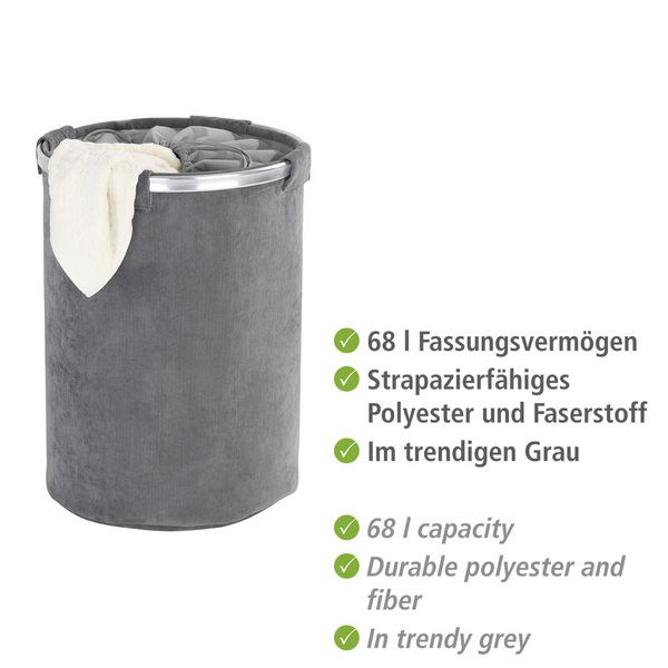 Produktbild: W&auml;schesammler Mod. Cordoba Grau, Fassungsverm&ouml;gen: 68 Liter