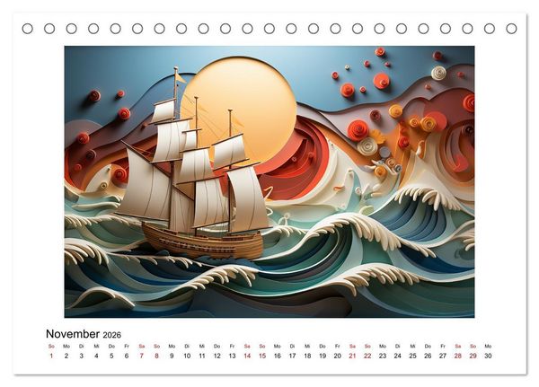 Produktbild: Paper Art (Tischkalender 2026 DIN A5 quer), CALVENDO Monatskalender