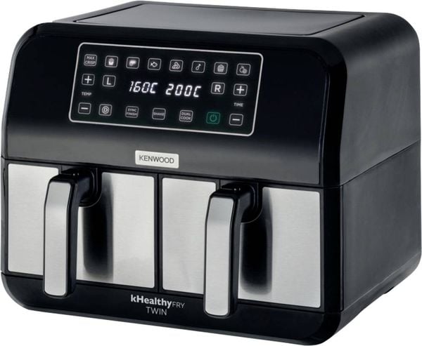 Kenwood Home Appliance HFM20.000MB Heißluft-Fritteuse 8 l 1700 W Timerfunktion, Antihaftbeschichtung Schwarz/Silber