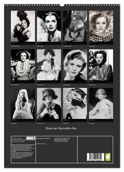 Produktbild: Diven der Stummfilm-&Auml;ra (hochwertiger Premium Wandkalender 2026 DIN A2 hoch), Kunstdruck in Hochglanz