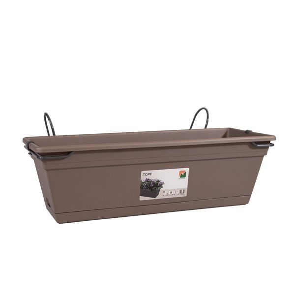 Blumenkasten mit Halterung taupe 50x16cm