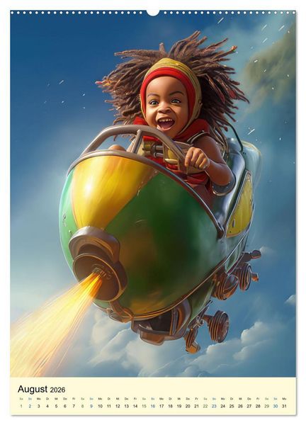Produktbild: Raketenbabies - Humoristische KI-Bilder (hochwertiger Premium Wandkalender 2026 DIN A2 hoch), Kunstdruck in Hochglanz