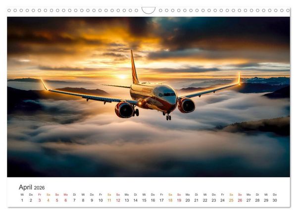 Produktbild: Flugzeuge - Stahlriesen am Himmel (Wandkalender 2026 DIN A3 quer), CALVENDO Monatskalender