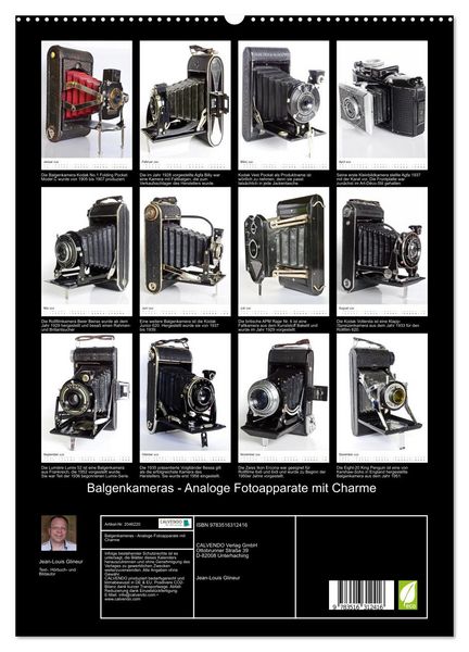 Produktbild: Balgenkameras - Analoge Fotoapparate mit Charme (hochwertiger Premium Wandkalender 2026 DIN A2 hoch), Kunstdruck in Hochglanz