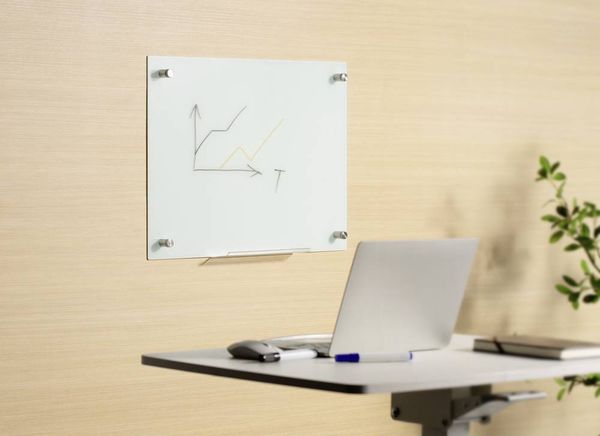 Produktbild: SpeaKa Professional Glas-Magnetboard SP-BWM-200 (B x H) 600 mm x 450 mm Wei&szlig; glatt Inkl. Ablageschale