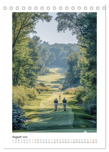 Produktbild: Schwungvolle Eleganz - Die Faszination des Golfsports (Tischkalender 2026 DIN A5 hoch), CALVENDO Monatskalender