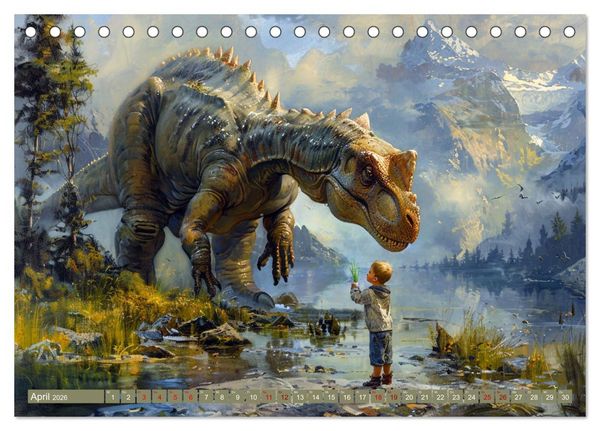Produktbild: Meine Freunde sind Dinosaurier (Tischkalender 2026 DIN A5 quer), CALVENDO Monatskalender