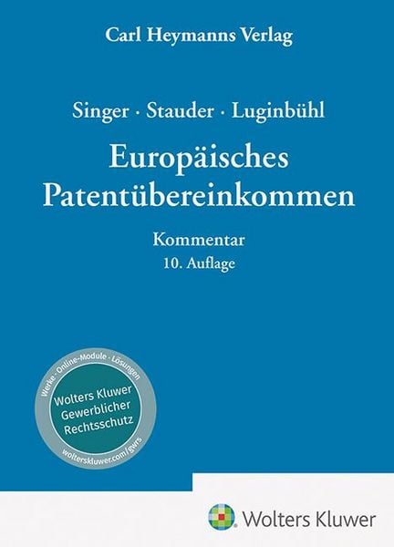 Produktbild: Europ&auml;isches Patent&uuml;bereinkommen (EP&Uuml;) &ndash; Kommentar