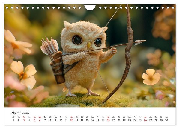 Produktbild: Eulen im Wald - Die geheimen Jobs und Aufgaben (Wandkalender 2026 DIN A4 quer), CALVENDO Monatskalender