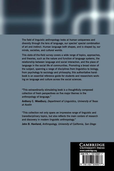 Produktbild: The Cambridge Handbook of Linguistic Anthropology